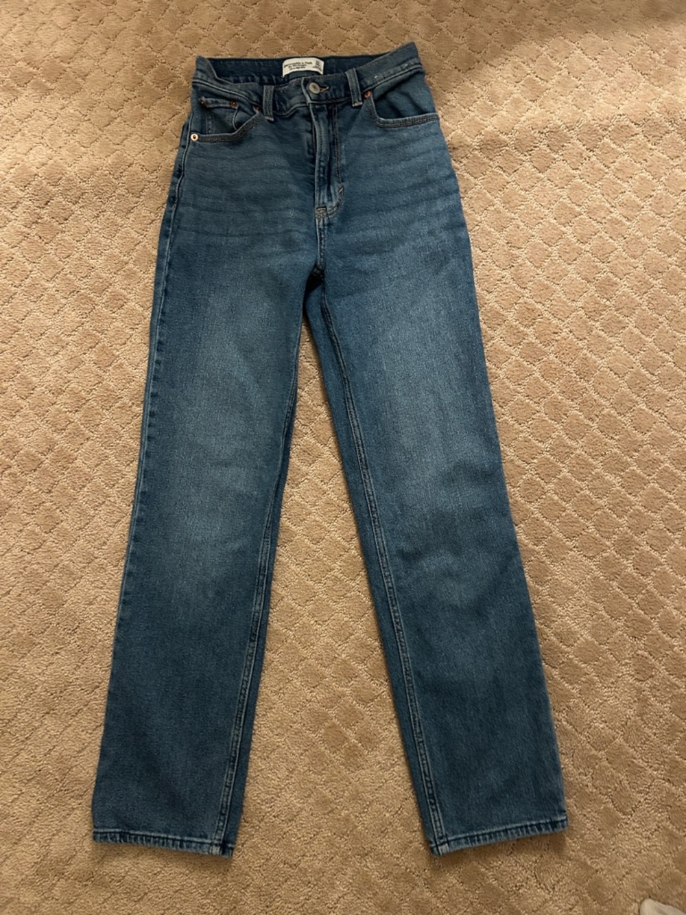 Abercrombie Dark Wash The 90s Straight Ultra High Rise Jeans Size 24